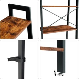 Rackhams 5-Tier Ladder Shelf - Industrial Bookshelf and Plant Stand - thumbnail 6