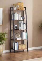 Rackhams 5-Tier Ladder Shelf - Industrial Bookshelf and Plant Stand - thumbnail 1