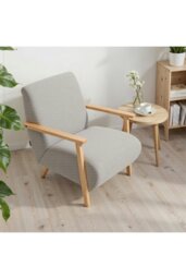 Rackhams Grey Chenille Upholstered Armchair - Grey - thumbnail 2