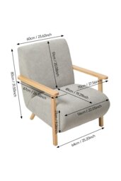 Rackhams Grey Chenille Upholstered Armchair - Grey - thumbnail 6