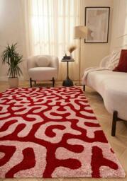 Rackhams Joli Doodle Red & Pink Rug - 120X170 cm - thumbnail 2