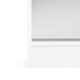 Rackhams Basic Tall Wide Display Cabinet in White (4 Shelves) with 2 Glass Oak Doors - Manufactured Wood - 1 - White  Oak - thumbnail 6