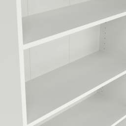 Rackhams Basic Tall Wide Display Cabinet in White (4 Shelves) with 2 Glass Oak Doors - Manufactured Wood - 1 - White  Oak - thumbnail 5