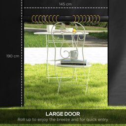 Rackhams 3x3(m) or 3x6m Pop Up Gazebo Side Panels Replacement, 2 Pack, Black - Black - Oxford - 295W x 195Hcm - thumbnail 5