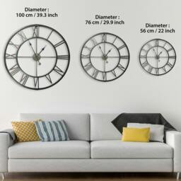 Rackhams WC2063 - Roman No. Iron Wall Clock - 76 cm / 30 in - thumbnail 4