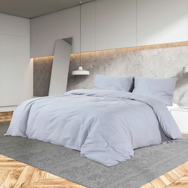 Rackhams Duvet Cover Set Grey 140x200 cm Light-weight Microfiber - image 1