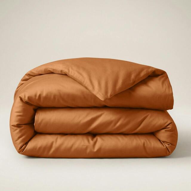 Rackhams Sateen Duvet Cover - Terracotta - King - image 1