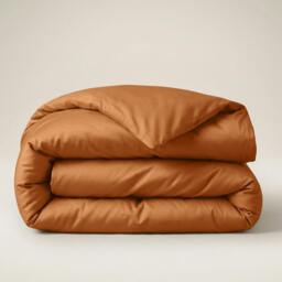 Rackhams Sateen Duvet Cover - Terracotta - King - thumbnail 1