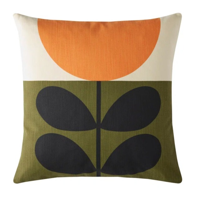 Rackhams Orla Kiely Sunflower Orange Filled Cushion 45x45cm - image 1