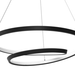 Rackhams Lucero Designer LED Pendant Lamp Black 48W 50cm Monochromatic Swirl - thumbnail 2
