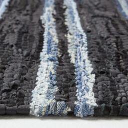 Rackhams Texas Leather & Denim Woven Striped Blue Rug - 120 x 170 cm - thumbnail 4