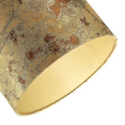 Rackhams Designer Textured Gold and Burnt Orange Jacquard Fabric Drum Lampshade - thumbnail 3
