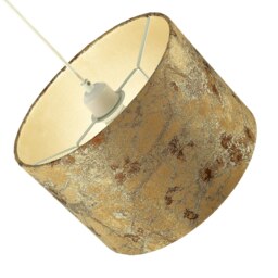 Rackhams Designer Textured Gold and Burnt Orange Jacquard Fabric Drum Lampshade - thumbnail 4