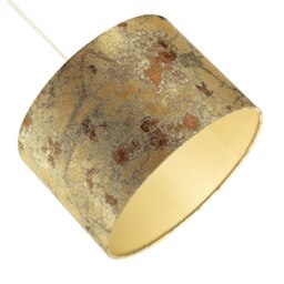 Rackhams Designer Textured Gold and Burnt Orange Jacquard Fabric Drum Lampshade - thumbnail 5