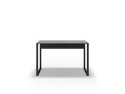 Rackhams Inna Modern Work Table Lotus with Sturdy Metal Legs Particle Board Industrial Desk Width 110cm - Black - thumbnail 2
