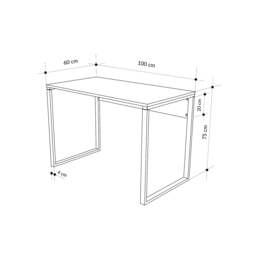 Rackhams Inna Modern Work Table Lotus with Sturdy Metal Legs Particle Board Industrial Desk Width 110cm - Black - thumbnail 5