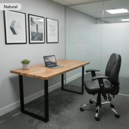Rackhams Staved Oak Office Desk - 230 - 70 - thumbnail 4