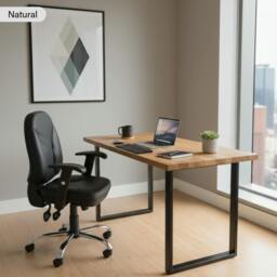 Rackhams Staved Oak Office Desk - 230 - 70 - thumbnail 6