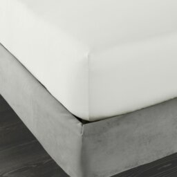 Rackhams 400 Thread Count Cotton Sateen Fitted Sheet - Ivory - Super King - thumbnail 2