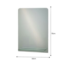Rackhams Rochester Rectangular Wall Mounted Frameless Bathroom Mirror 70 x 50cm - thumbnail 2