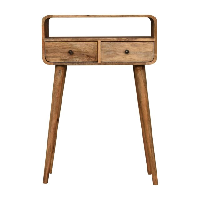Rackhams Mini Curved Oak-ish Console Table - image 1