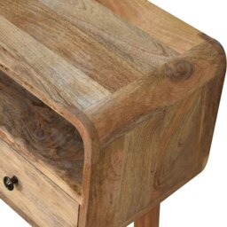 Rackhams Mini Curved Oak-ish Console Table - thumbnail 5