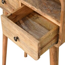 Rackhams Mini Curved Oak-ish Console Table - thumbnail 6