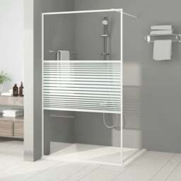 Rackhams Walk-in Shower Wall White 115x195 cm Clear ESG Glass - thumbnail 1