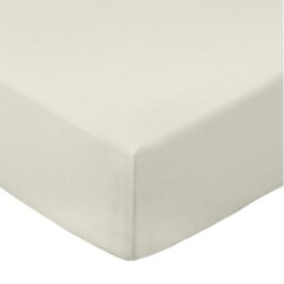 Rackhams 200 Thread Count Cotton Percale Extra Deep Fitted Sheet - Natural - Double - thumbnail 5