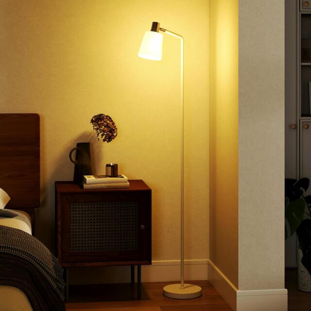 Rackhams Standing Lamp with Rotatable Head, Modern Floor Lamp, White - image 1