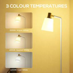 Rackhams Standing Lamp with Rotatable Head, Modern Floor Lamp, White - thumbnail 4