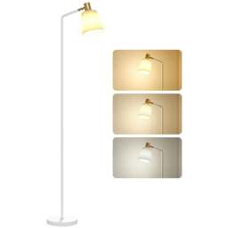 Rackhams Standing Lamp with Rotatable Head, Modern Floor Lamp, White - thumbnail 2