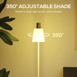 Rackhams Standing Lamp with Rotatable Head, Modern Floor Lamp, White - thumbnail 5