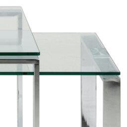 Rackhams Katrine Coffee Table Set with Glass Top - 1 - Silver - Silver - thumbnail 6