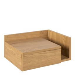 Rackhams Ashlan Square Bedside Table with 1 Drawers in Oak - Neutral - Manufactured wood - 1 - thumbnail 4