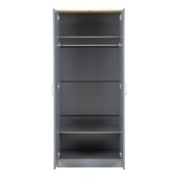 Rackhams Portland 2 Door Double Wardrobe - White and Oak - thumbnail 4