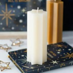 Rackhams Cream Starry Night Star Shaped Taper Candle - thumbnail 1