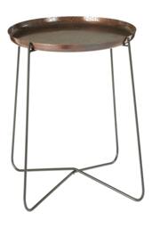 Rackhams Hege Crocodile Texture Copper Finish and Black Round Side Table - thumbnail 4