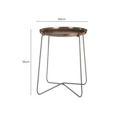 Rackhams Hege Crocodile Texture Copper Finish and Black Round Side Table - thumbnail 3
