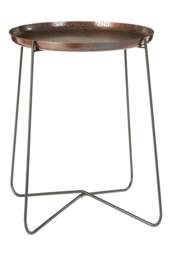 Rackhams Hege Crocodile Texture Copper Finish and Black Round Side Table