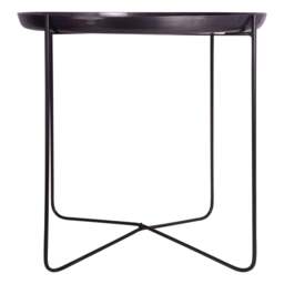 Rackhams Hege Crocodile Texture Copper Finish and Black Round Side Table - thumbnail 2