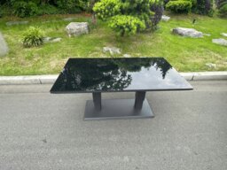 Rackhams Aluminum Adjustable Dining or Coffee Table - Dark Grey - thumbnail 2