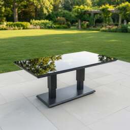 Rackhams Aluminum Adjustable Dining or Coffee Table - Dark Grey - thumbnail 1