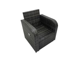 Rackhams 8 seater Patio Height Adjustable Rising Lifting Table Sofa Sets Rattan Garden Furniture Dining Set with 4 Footstool Dark Grey Mixed - thumbnail 6