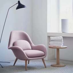 Rackhams Fredericia Swoon Armchair And Footstool, Velvet, Brown - Orange - thumbnail 4