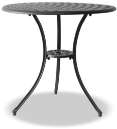 Rackhams OSHOWA Garden and Patio Table and 2 Large Chairs with Armrests Cast Aluminium Bistro Set - Black Cushions - thumbnail 6