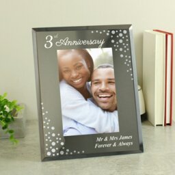 Rackhams Personalised Anniversary 6x4 Diamante Glass Photo Frame - thumbnail 2