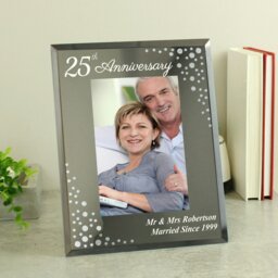 Rackhams Personalised Anniversary 6x4 Diamante Glass Photo Frame