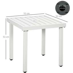 Rackhams Garden Side Table Coffee Table with Umbrella Hole for Patio Balcony - 1 - 51 x 51 x 51 cm - 51 - thumbnail 3