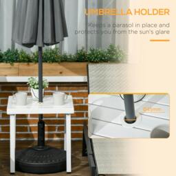 Rackhams Garden Side Table Coffee Table with Umbrella Hole for Patio Balcony - 1 - 51 x 51 x 51 cm - 51 - thumbnail 4